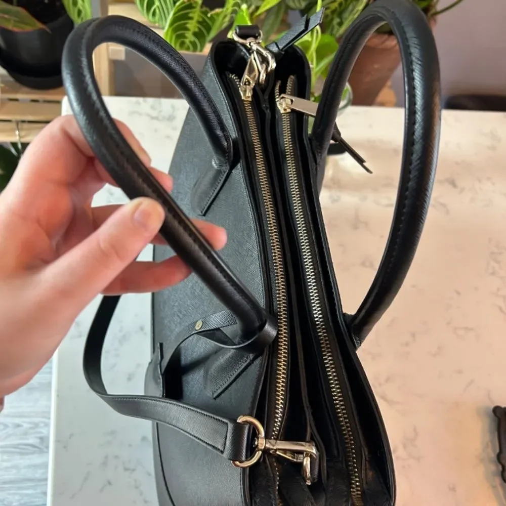 Zara Zipper City Laptop Bag Gold Hardware